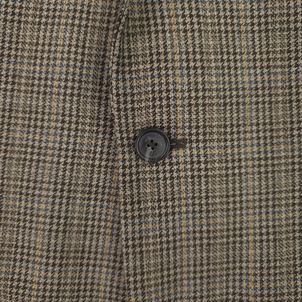 John W Nordstrom Blazer Mens 40R Brown Wool Houndstooth Tweed Sport Coat Jacket - Picture 8 of 15
